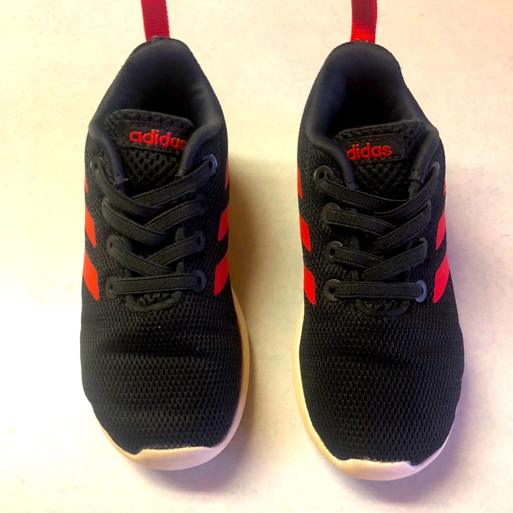 Adidas toddler size 8 red/black sneakers